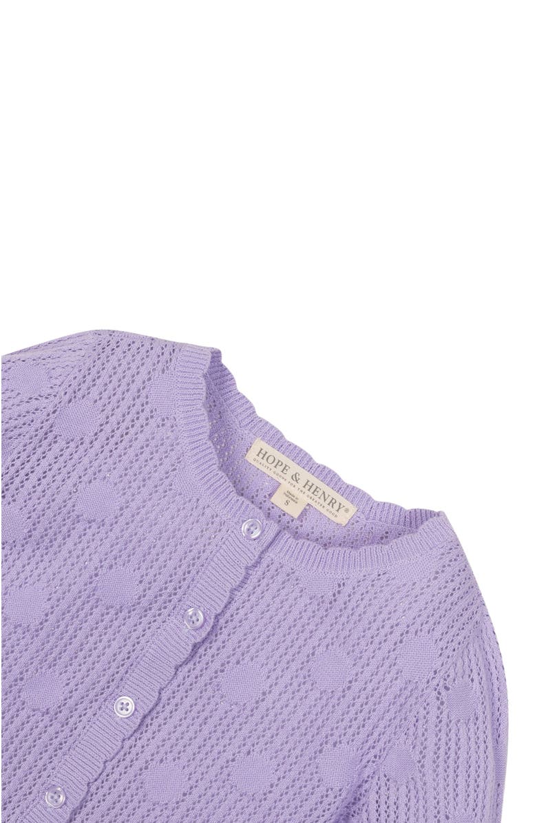 Hope & Henry Baby Girls' Organic Scallop Edge Cardigan, Infant, Alternate, color, 