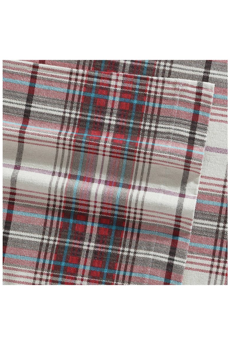 Montlake Plaid Cotton Flannel Sheet Set, Alternate, color, RED