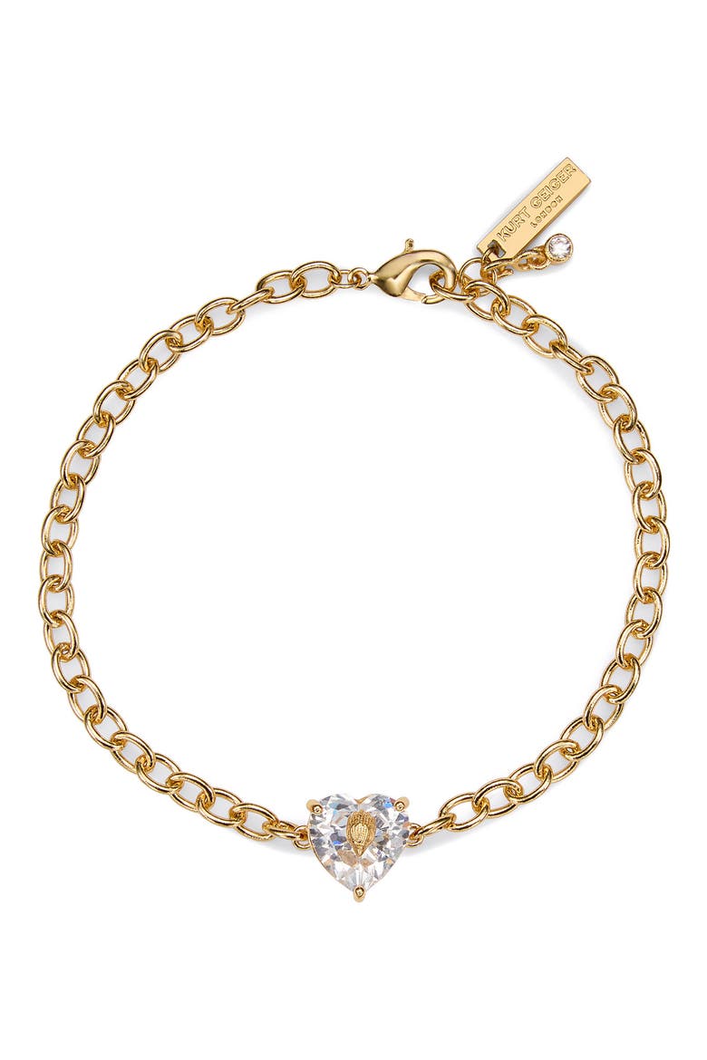 Crystal Heart Bracelet, Main, color, GOLD/ CRYSTAL