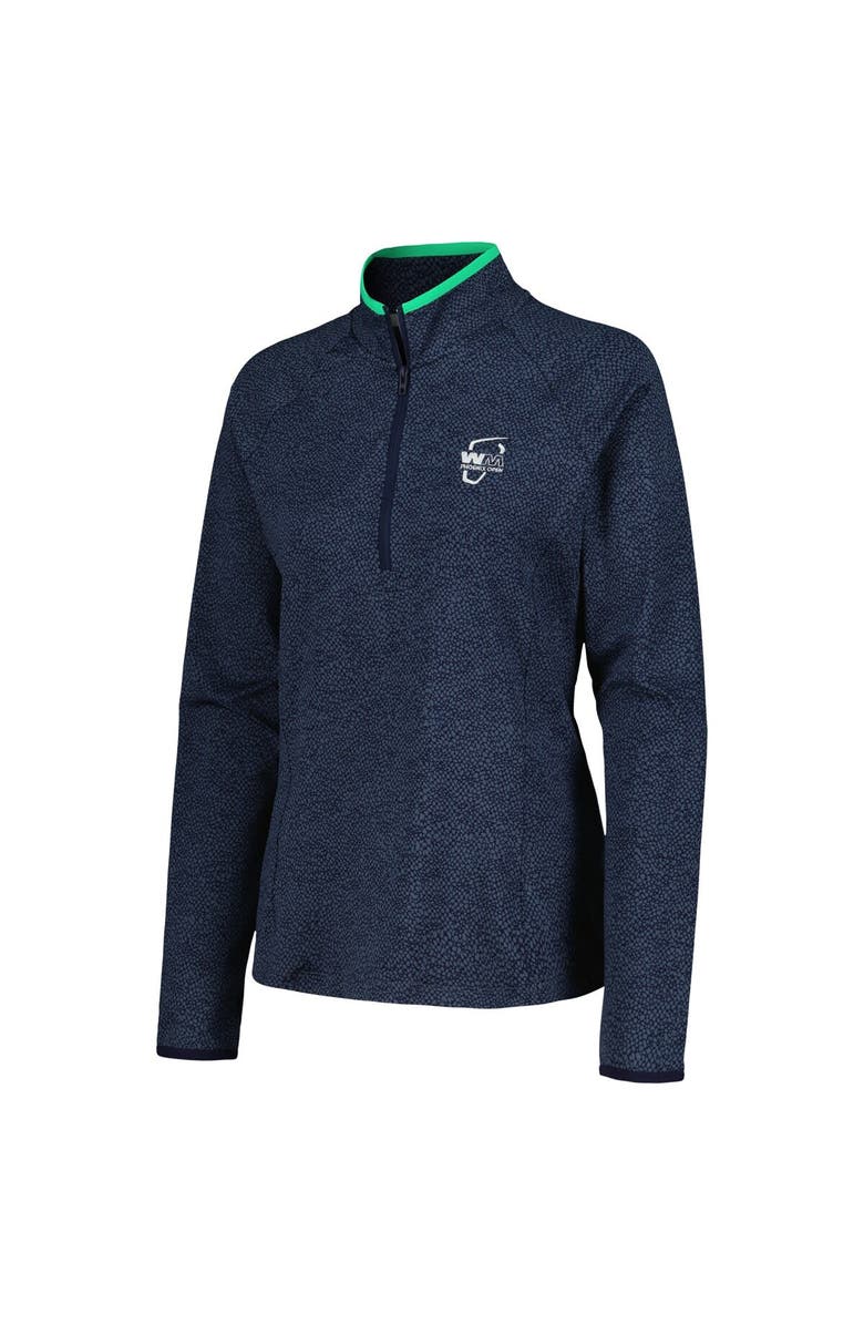 Under Armour Women's Under Armour Navy WM Phoenix Open T2 Green Shellrix Raglan Quarter-Zip Top, Alternate, color,