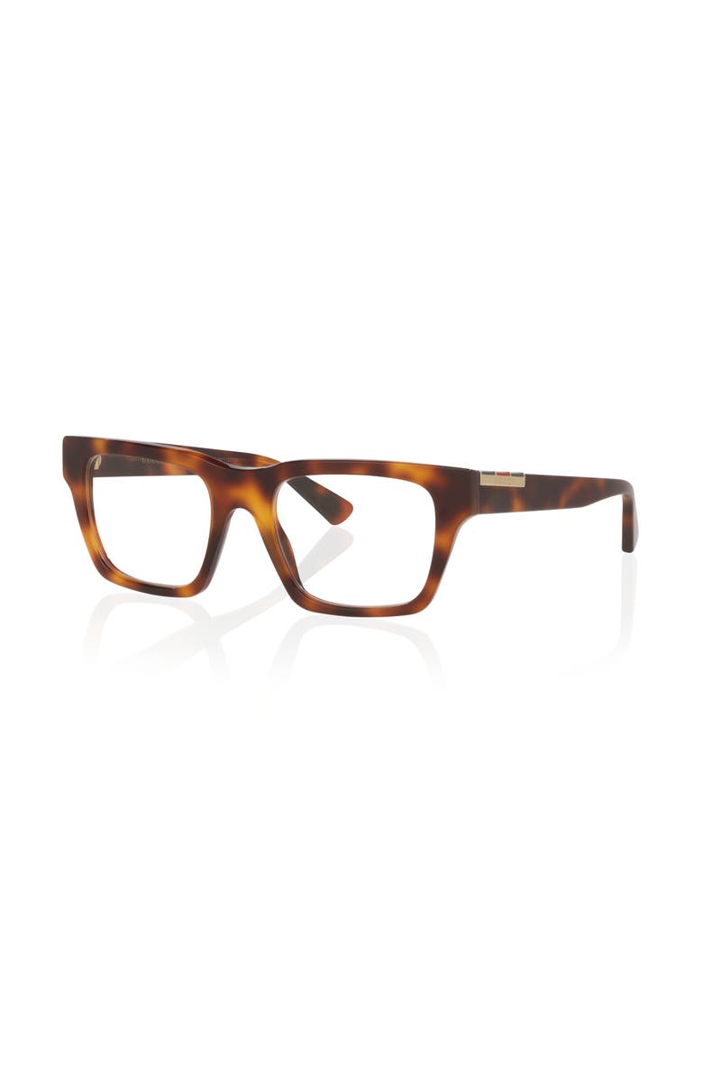 Gucci 53mm Rectangle optical glasses, Main, color, Tortoise