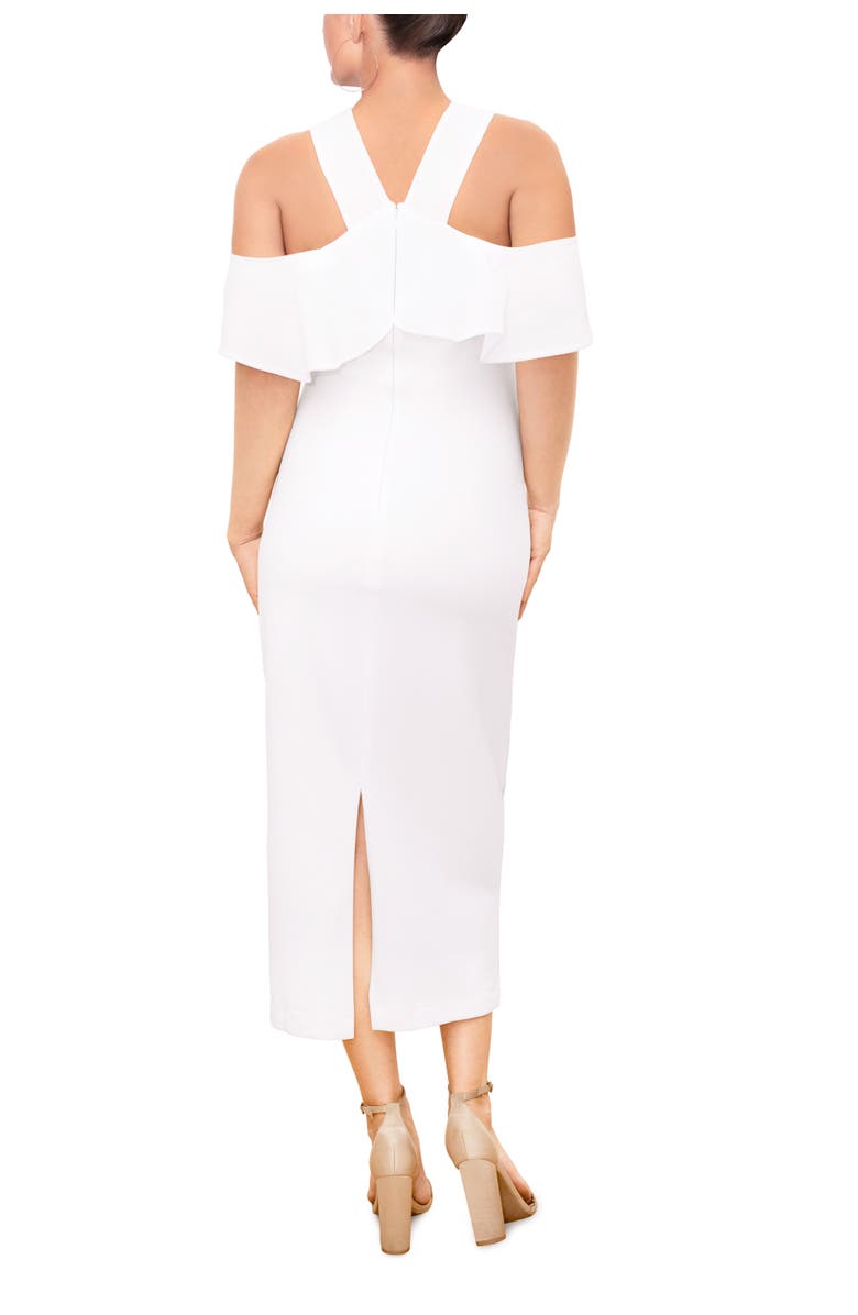 RACHEL Rachel Roy Jolie Off the Shoulder Ruffle Midi Dress, Alternate, color, Eggshell