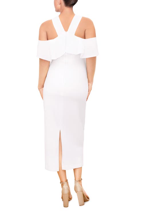 Rachel Rachel Roy Jolie Off The Shoulder Ruffle Midi Dress In White