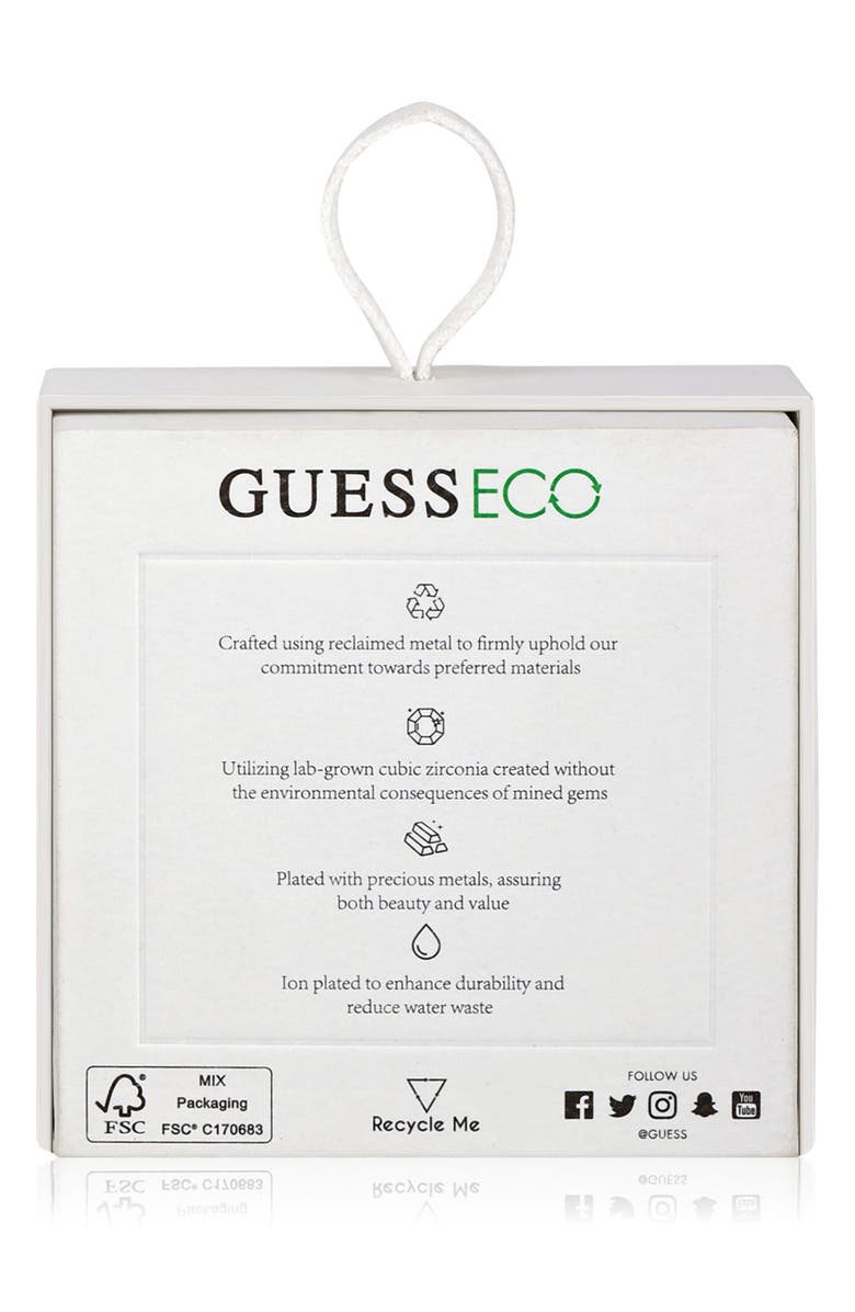 GUESS Pavé Cubic Zirconia Triangle Pendant Necklace, Alternate, color, Goldtone