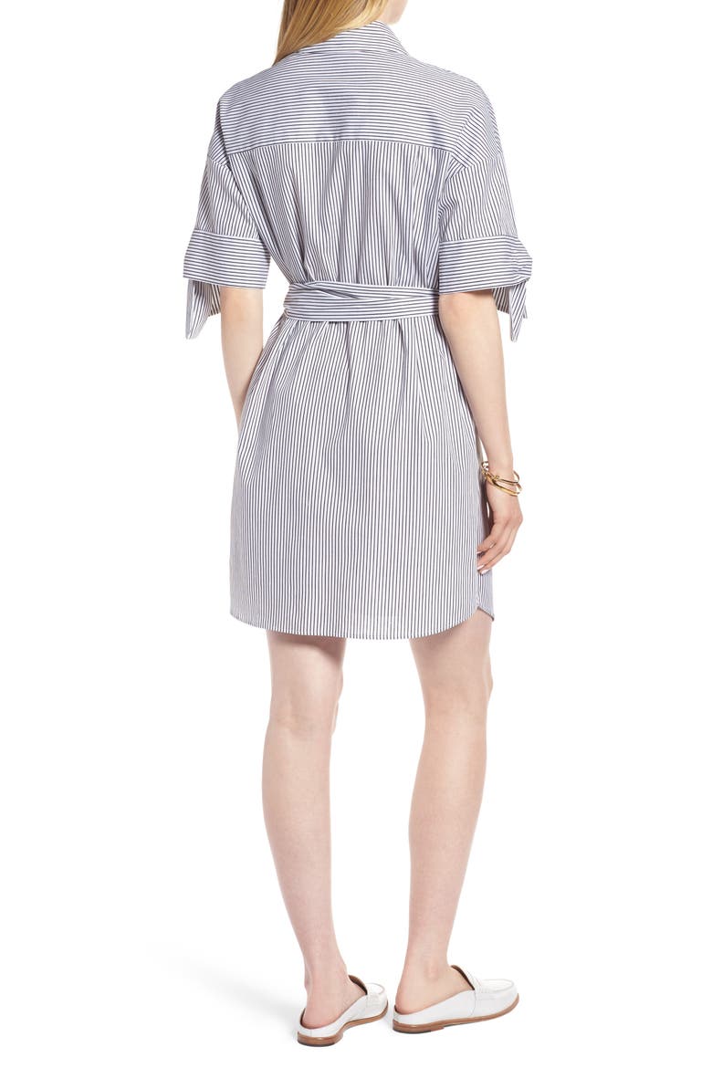 Stripe Shirtdress, Alternate, color, WHITE BLACK STRIPE