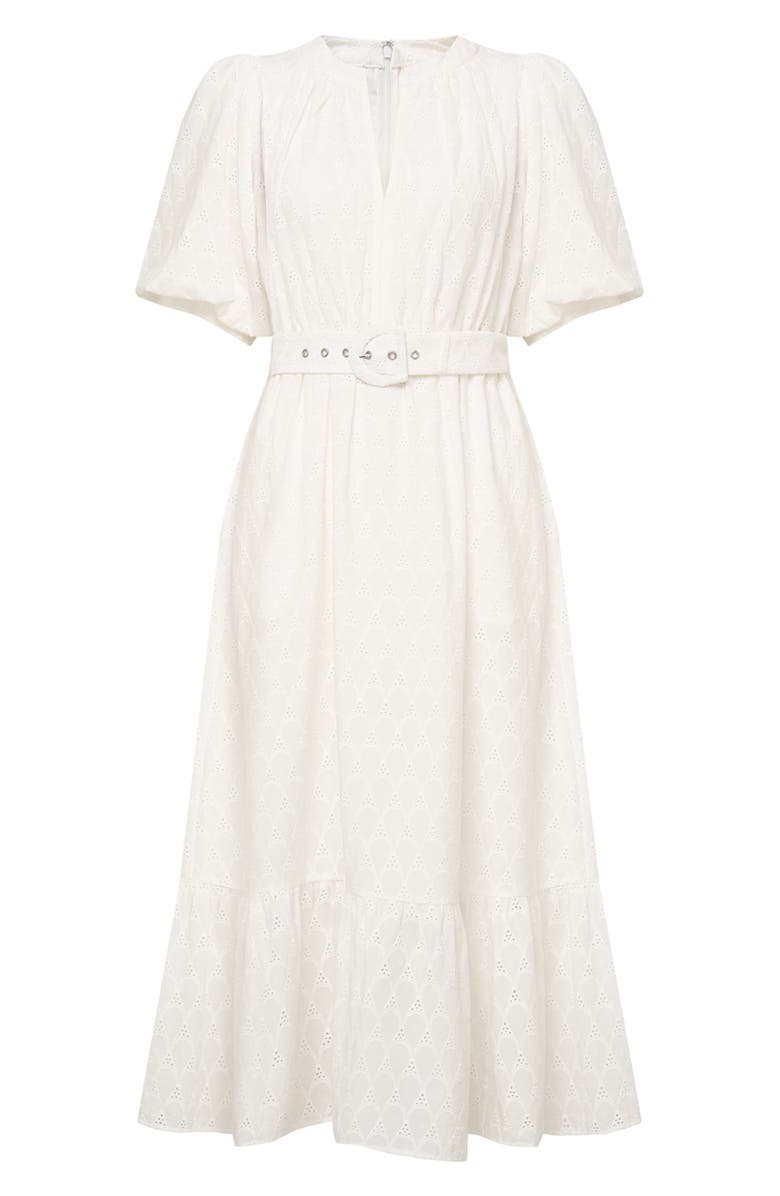Diane von Furstenberg Polina Cotton Eyelet Midi Dress, Alternate, color, 