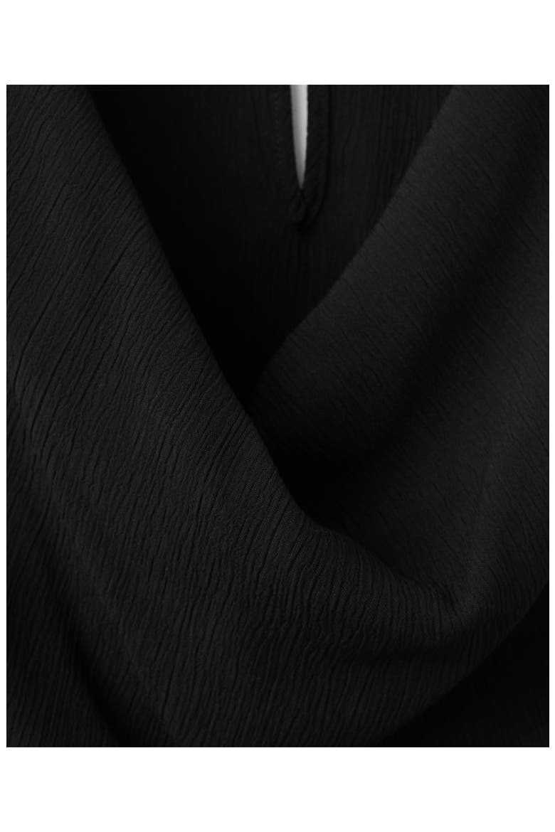 Draped Fluid Dress, Alternate, color, BLACK