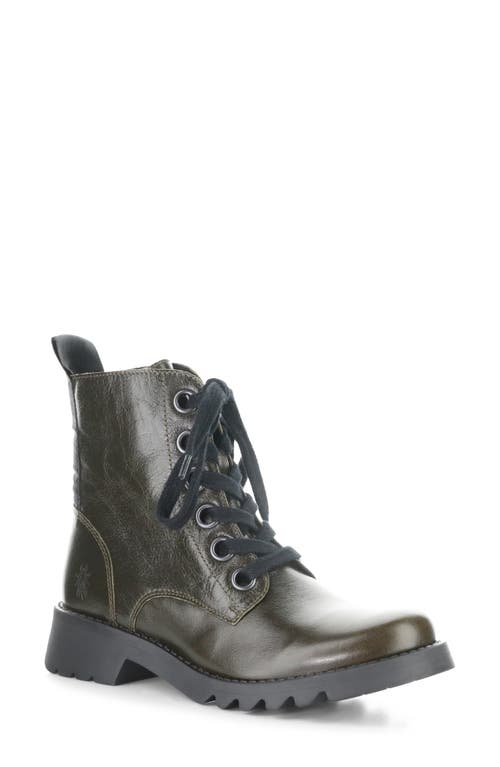 Fly London Ragi Combat Boot In Green