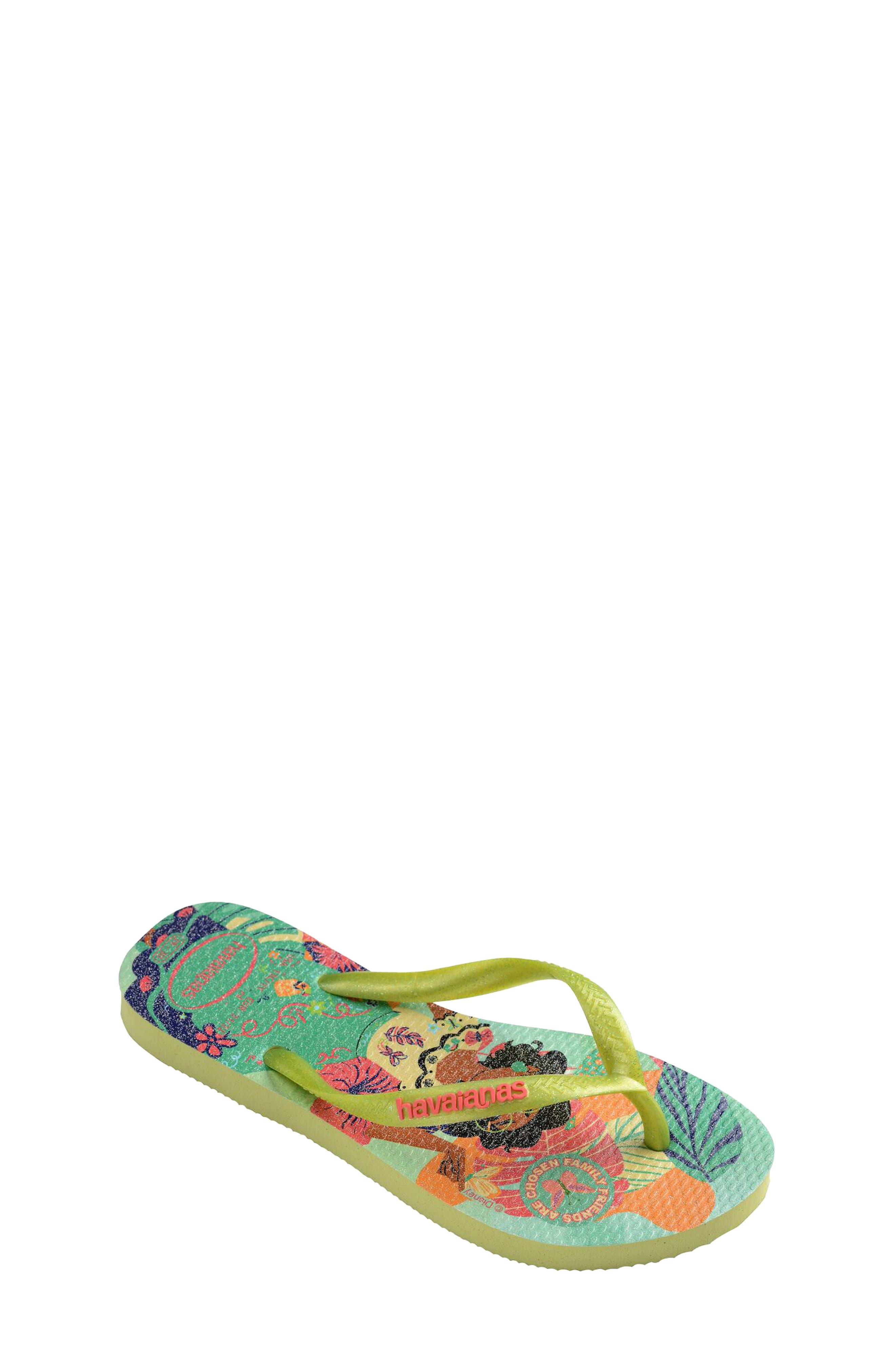 Havaianas Disney Princess Flip Flop, Main, color, Matcha Green