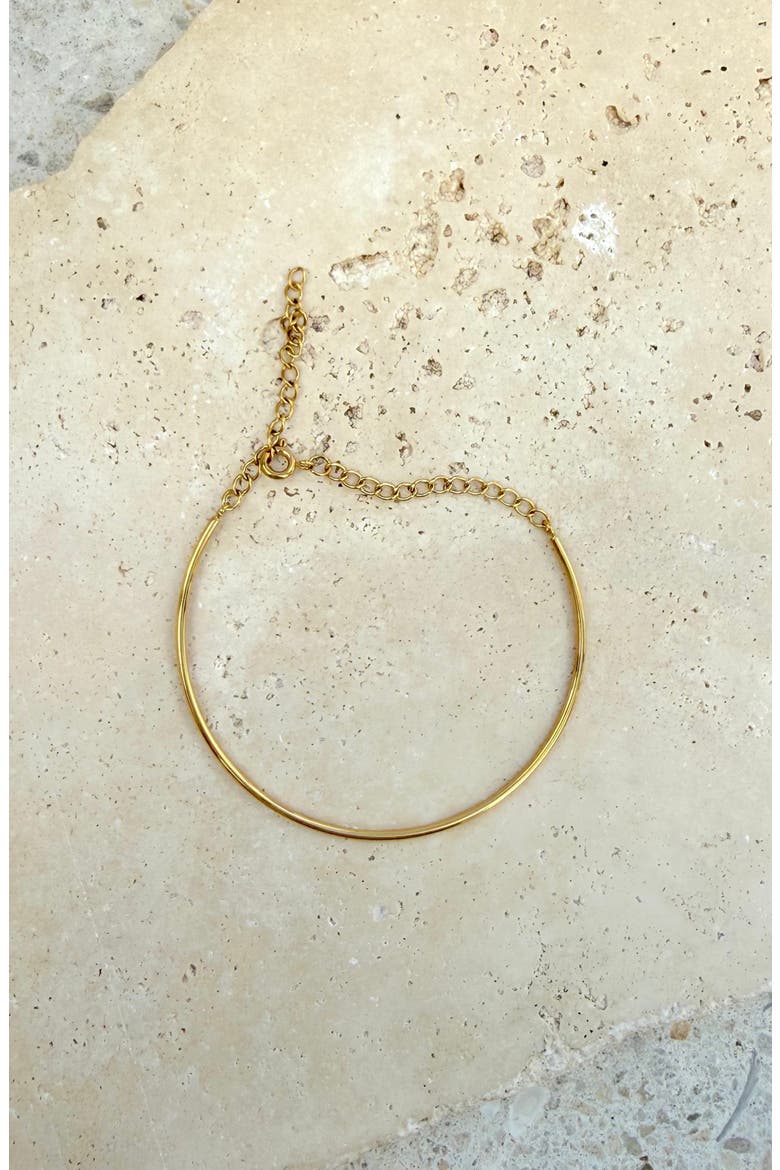 18K Gold Plated Curved Bar Bracelet, Alternate, color, GOLD