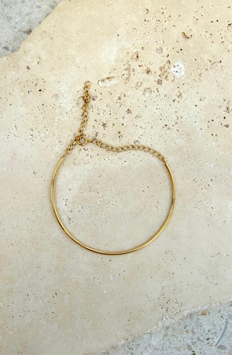 Adornia 18K Gold Plated Curved Bar Bracelet, Alternate, color, Gold