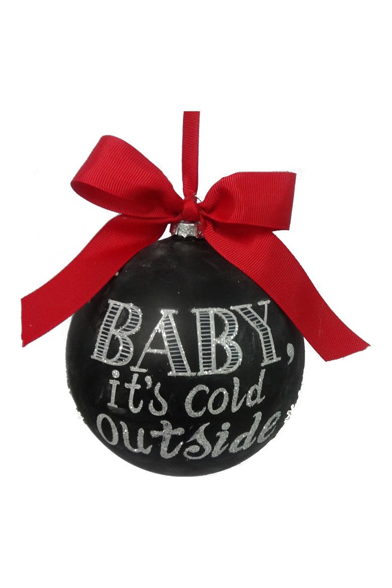 Sage & Co. 'Cold' Chalkboard Ornament, Main, color, BLACK