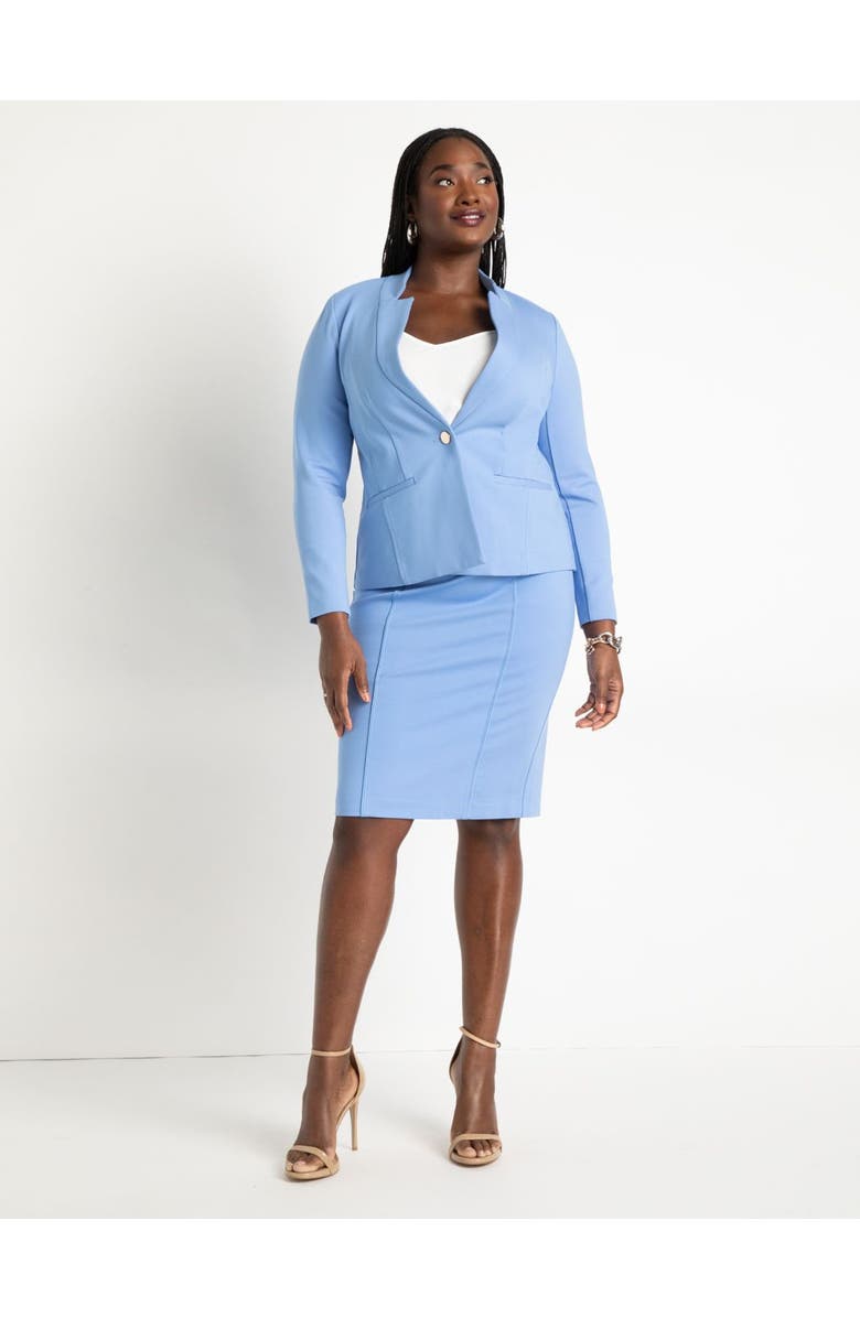 ELOQUII The Ultimate Stretch One Button Blazer, Alternate, color, Maritime Blue