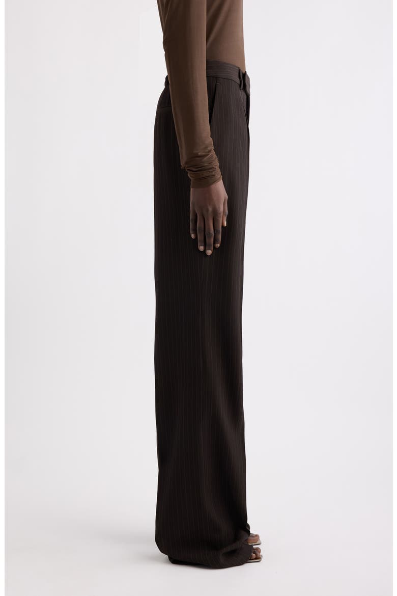 Pinstripe Wide Leg Pants, Alternate, color, MARRON/ BEIGE