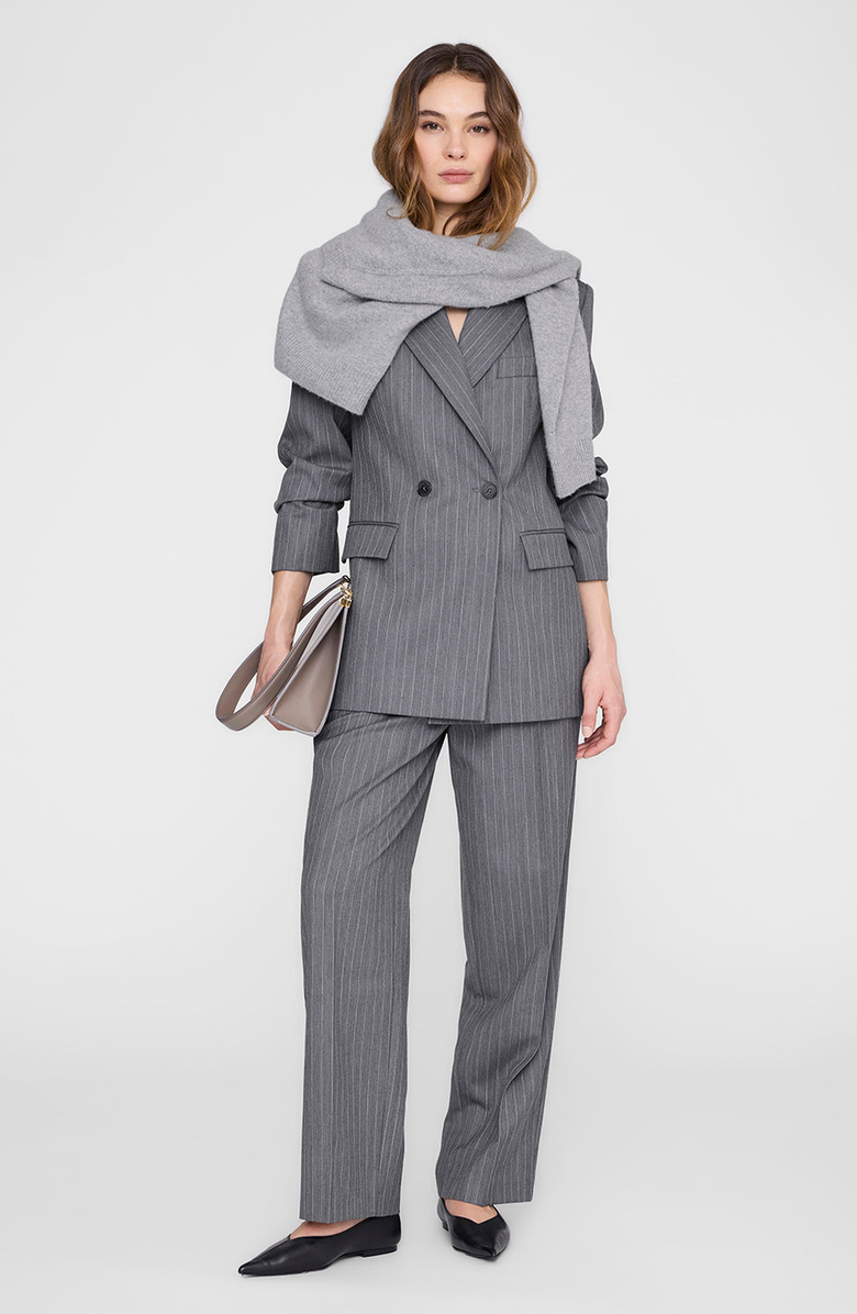 ANINE BING Tiphaine Blazer, Alternate, color, Light Grey Pinstripe