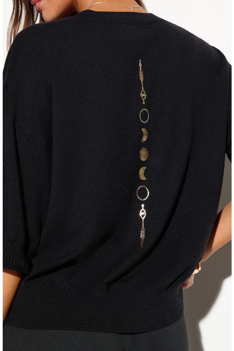 Cosmic Veil Bailey V Neck Sweater, Alternate, color, BLACK