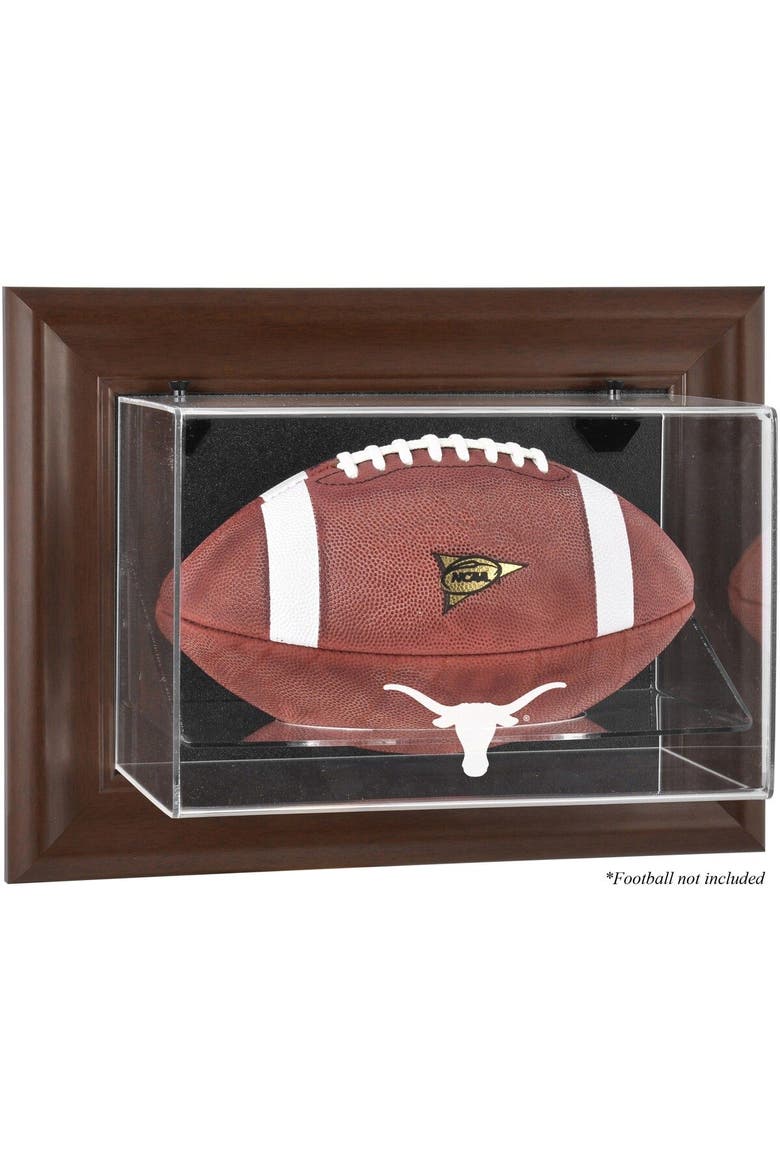 Texas Longhorns Brown Framed Wall-Mountable Football Display Case, Main, color, Brown