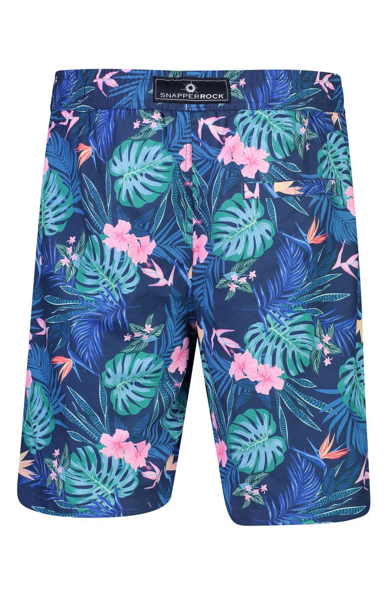 Snapper Rock Tropical Rainforest Volley Swim Trunks, Alternate, color,