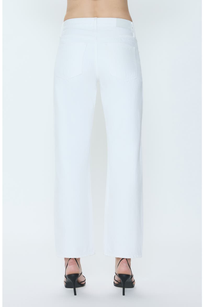 Lexi Mid Rise Bowed Straight Leg Jeans, Alternate, color, VIVID WHITE