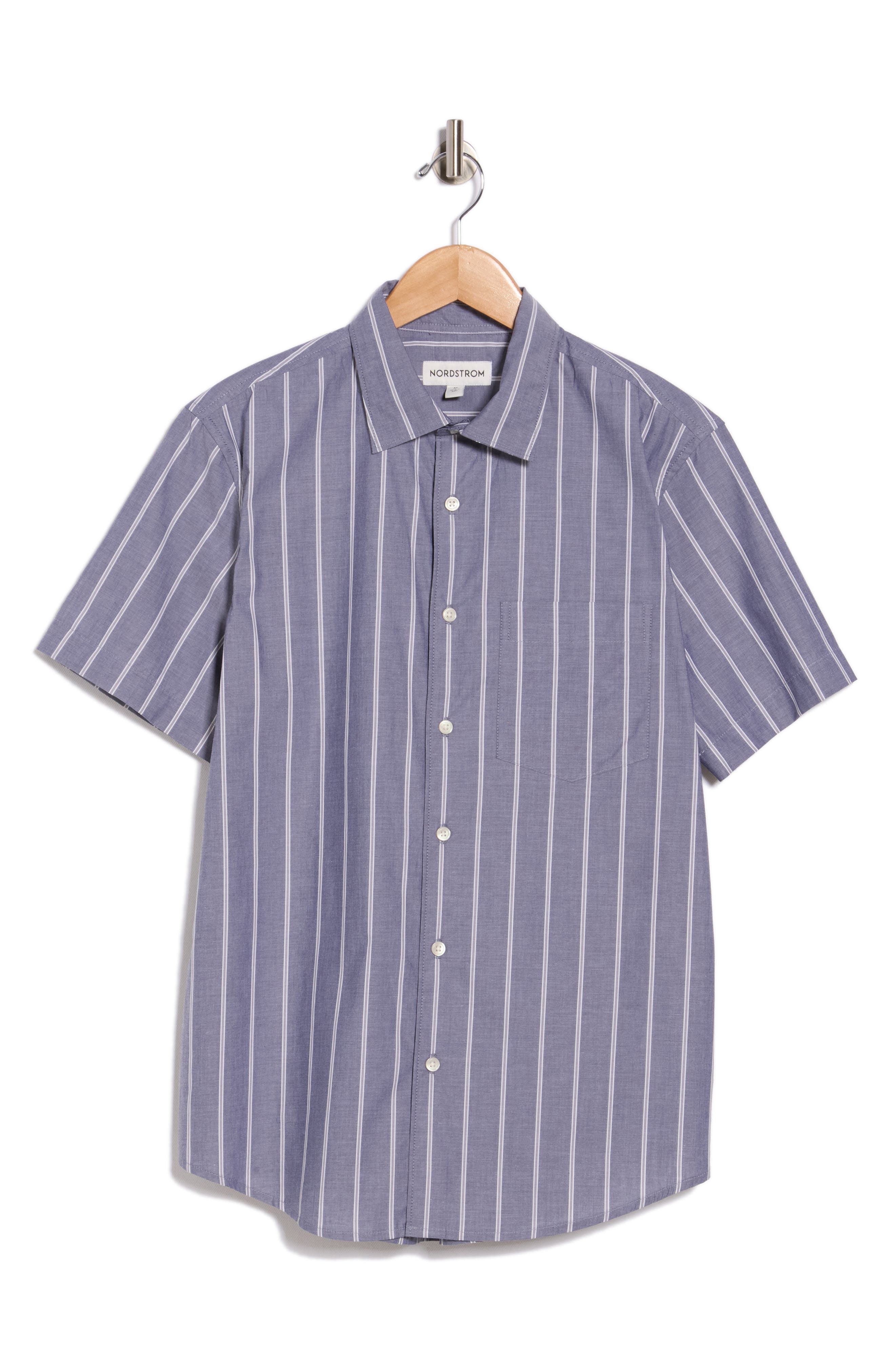 Nordstrom Cotton Poplin Short Sleeve Button-Up Shirt