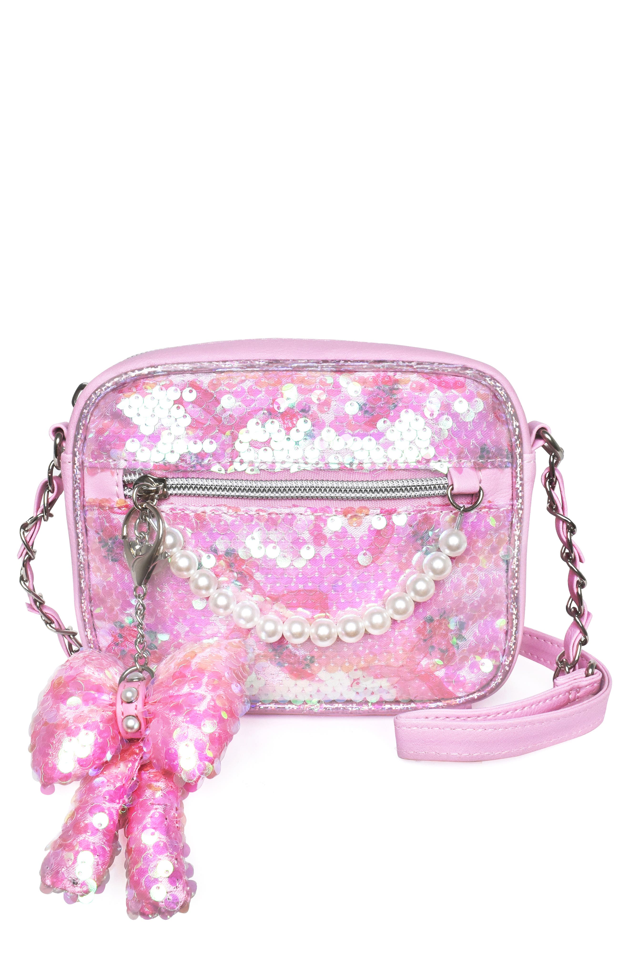 OMG Accessories Kids' Bow Charm Sequin Crossbody Bag