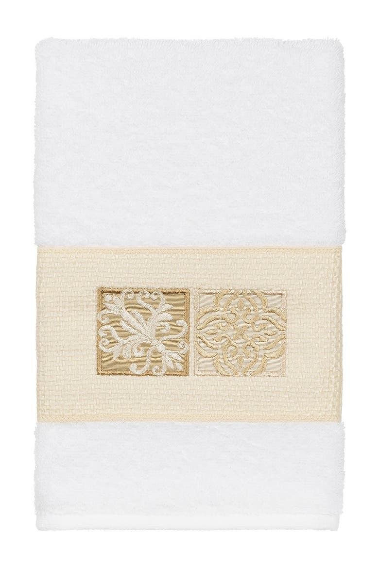 Vivian Embellished Hand Towel - White, Main, color, WHITE