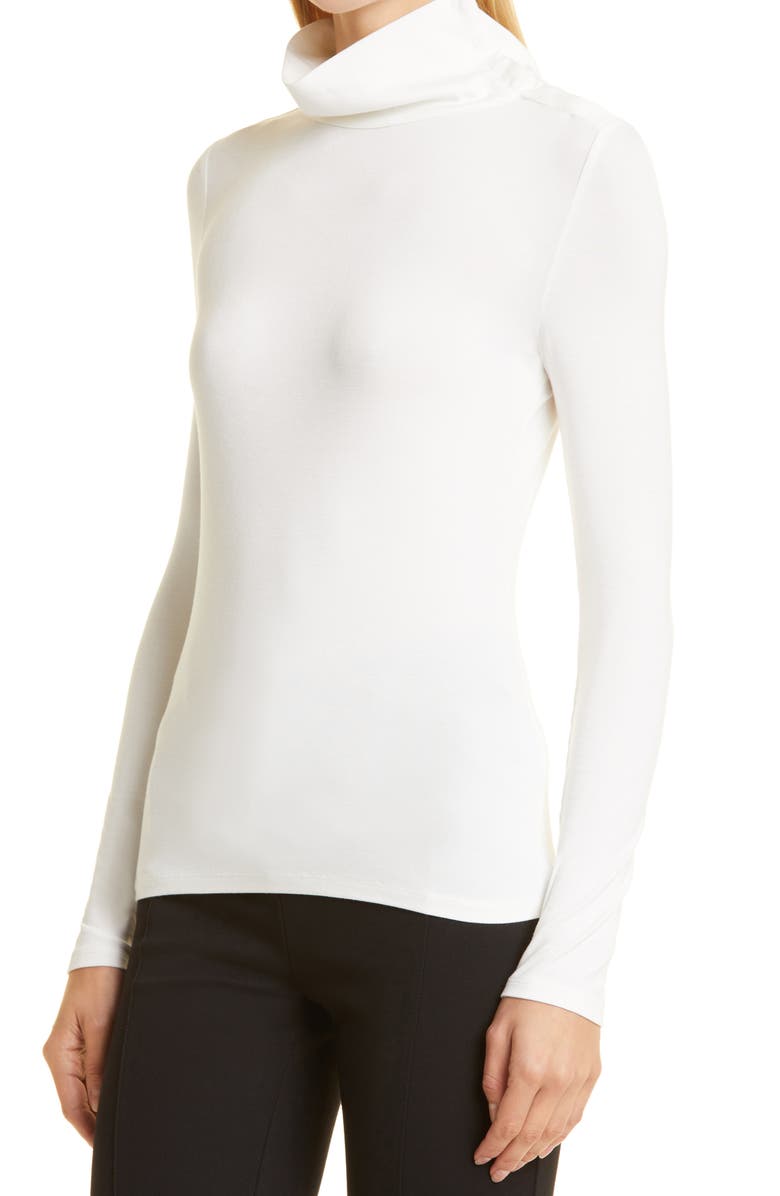 Donna Karan New York DONNA KARAN WOMAN Convertible Mock Neck Top, Alternate, color, Cream