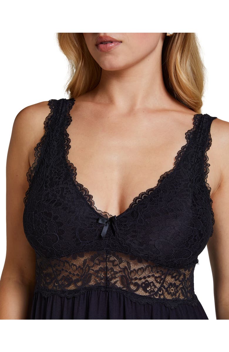 Hunkemöller Nora Lace Slip Dress, Alternate, color, Black