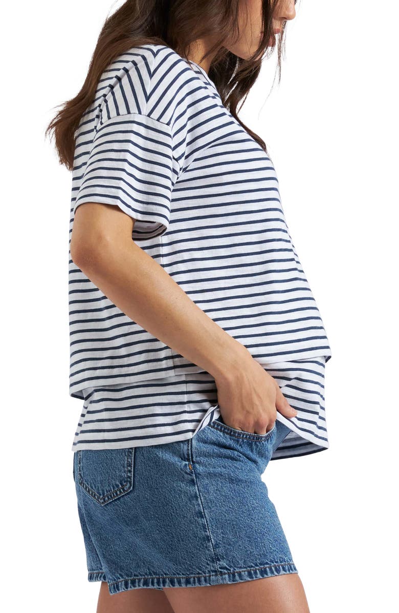 Ripe Maternity Claudette Nursing Tee, Alternate, color, White / Ink