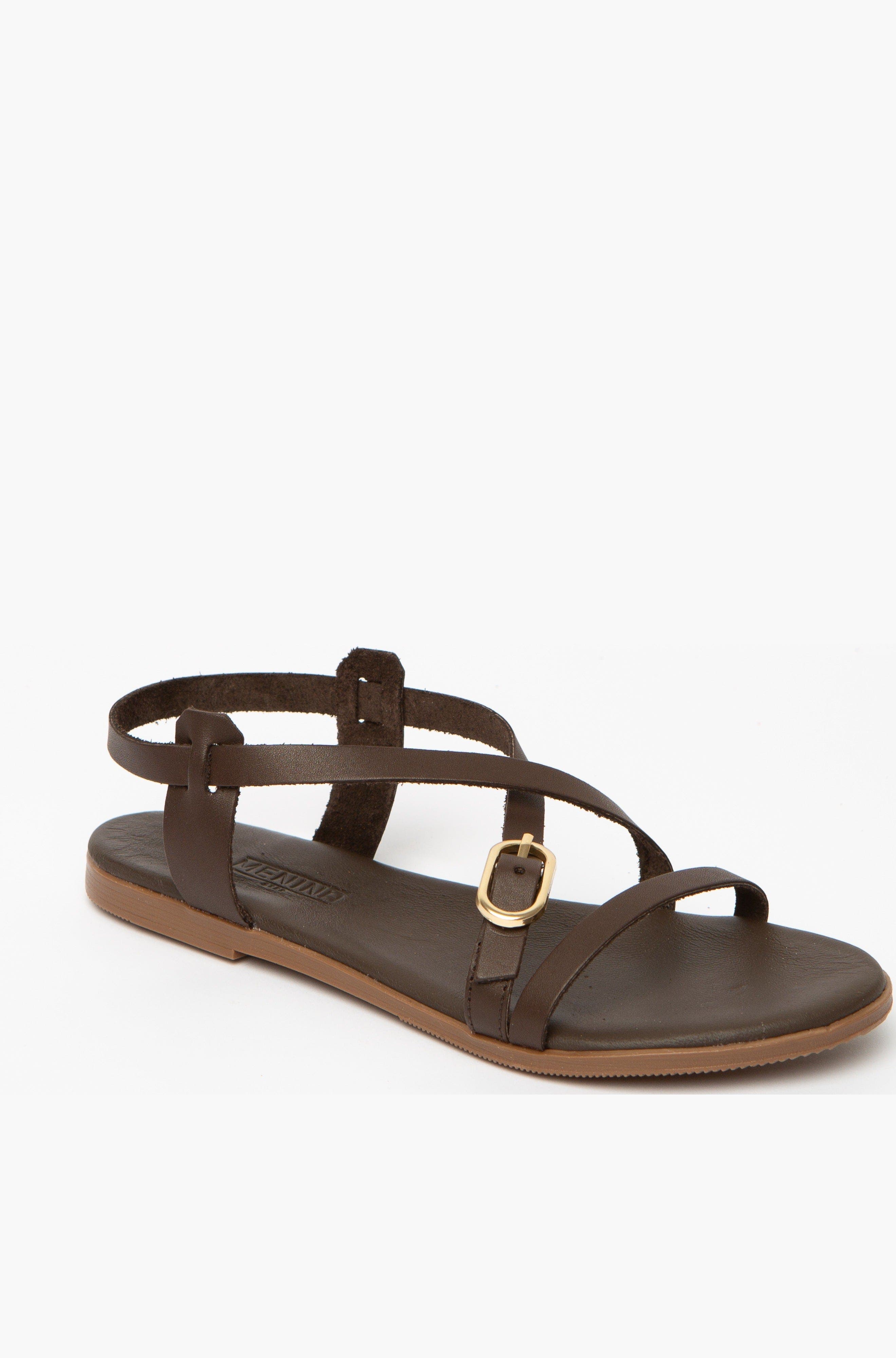 Menina Step Vera Flat Sandal, Alternate, color, Chocolate