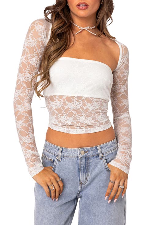 Addison Sheer Long Sleeve Lace Top