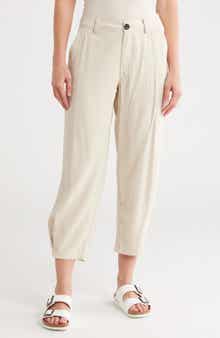INDUSTRY REPUBLIC CLOTHING Pleated Hem Crop Chino Pants