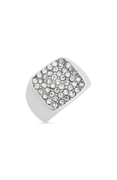 Pavé Crystal Signet Ring