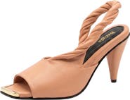 Bróg Orla Twisted Strap Slingback Cone Heel Dusky Pink