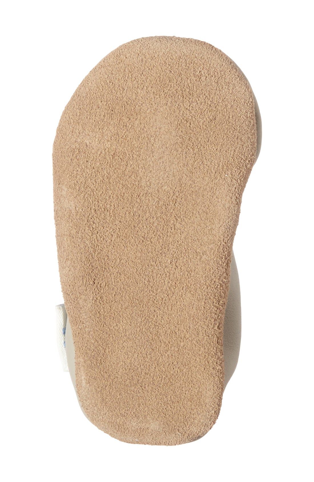 Robeez 'Peaceful Partridge Moccasin' Crib Shoe, Alternate, color, GREY LEATHER