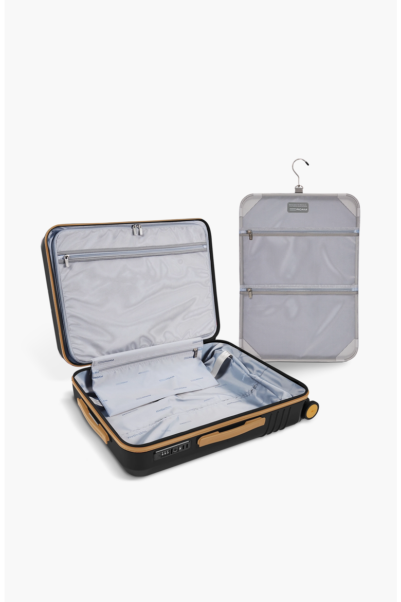Large Carry-On Luggage, Alternate, color, Black Gloss / Tan Trim