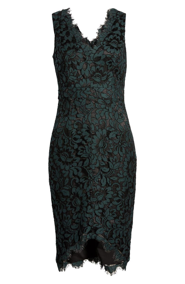 Eliza J Tulip Hem Lace Cocktail Dress, Alternate, color, 
