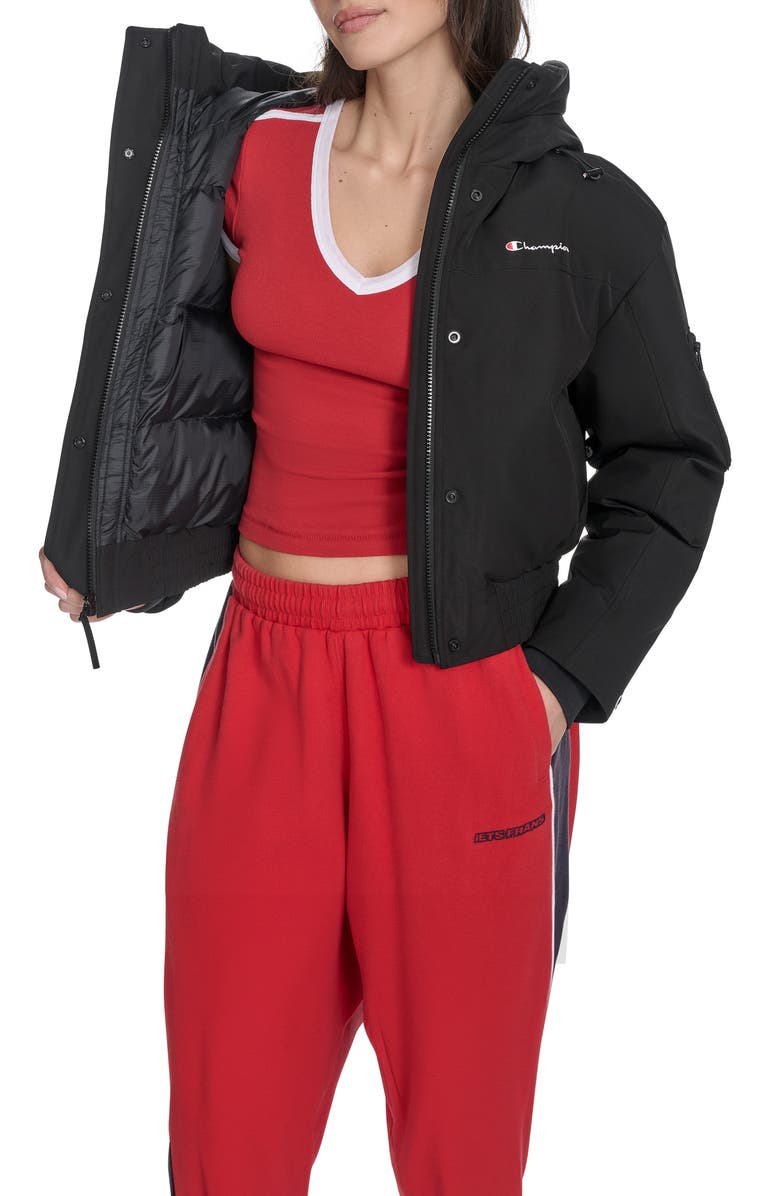 Champion Crop Ski Bomber Jacket, Alternate, color, Black