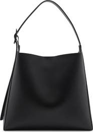 MANGO Buckle Faux Leather Shopper Bag