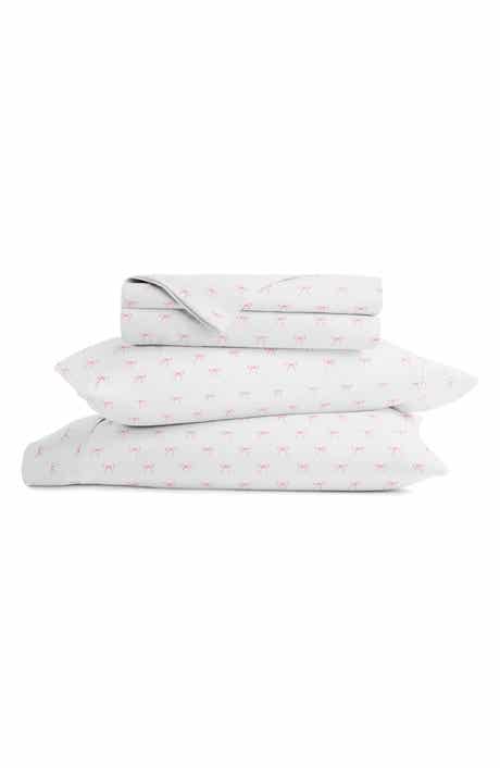 Kaycie Gray Pink Bows Microfiber Sheet Set