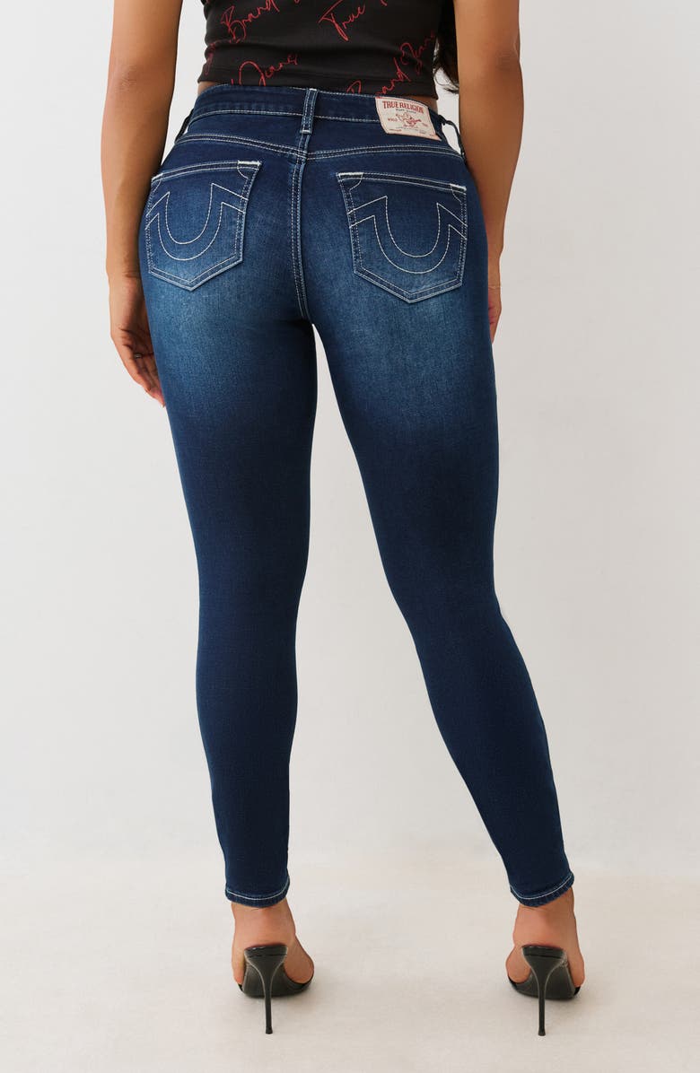 True Religion Jennie Mid Rise Skinny Jeans, Alternate, color, Dark Mahogany Wood Wash