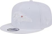 New Era Men's New Era Baltimore Ravens Main White on White 9FIFTY Snapback Hat