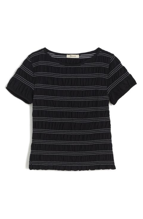 Smocked Short Sleeve Top