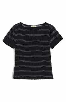 Smocked Short Sleeve Top