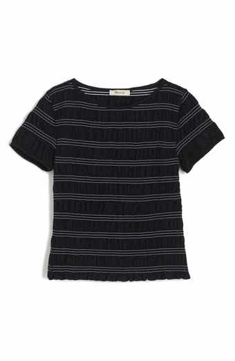 Smocked Short Sleeve Top