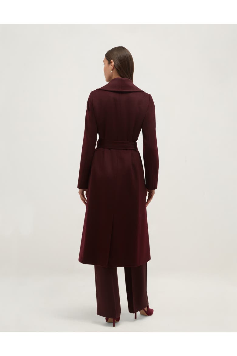 Sara Wool Longline Wrap Coat, Alternate, color, Malbecpurple