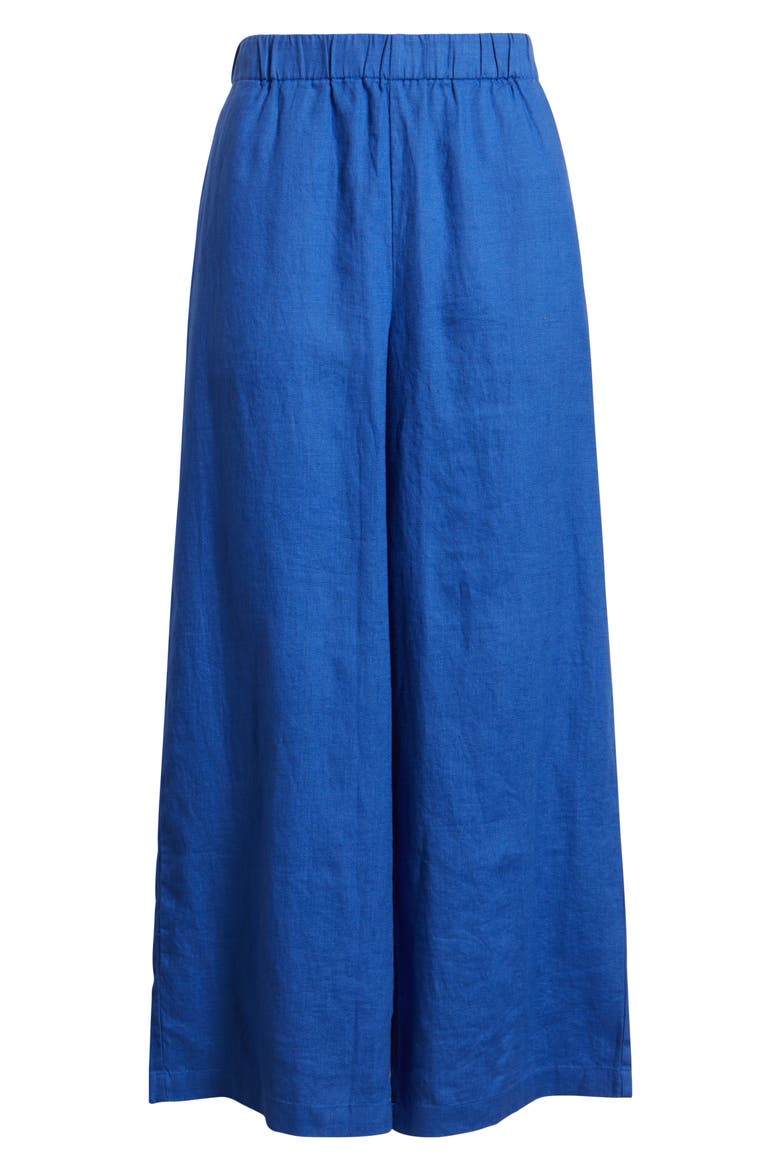 Linen Wide Leg Pants, Alternate, color, SAPPHIRE