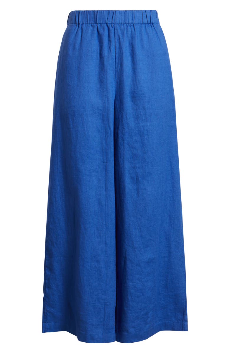 Eileen Fisher Linen Wide Leg Pants, Alternate, color, Sapphire