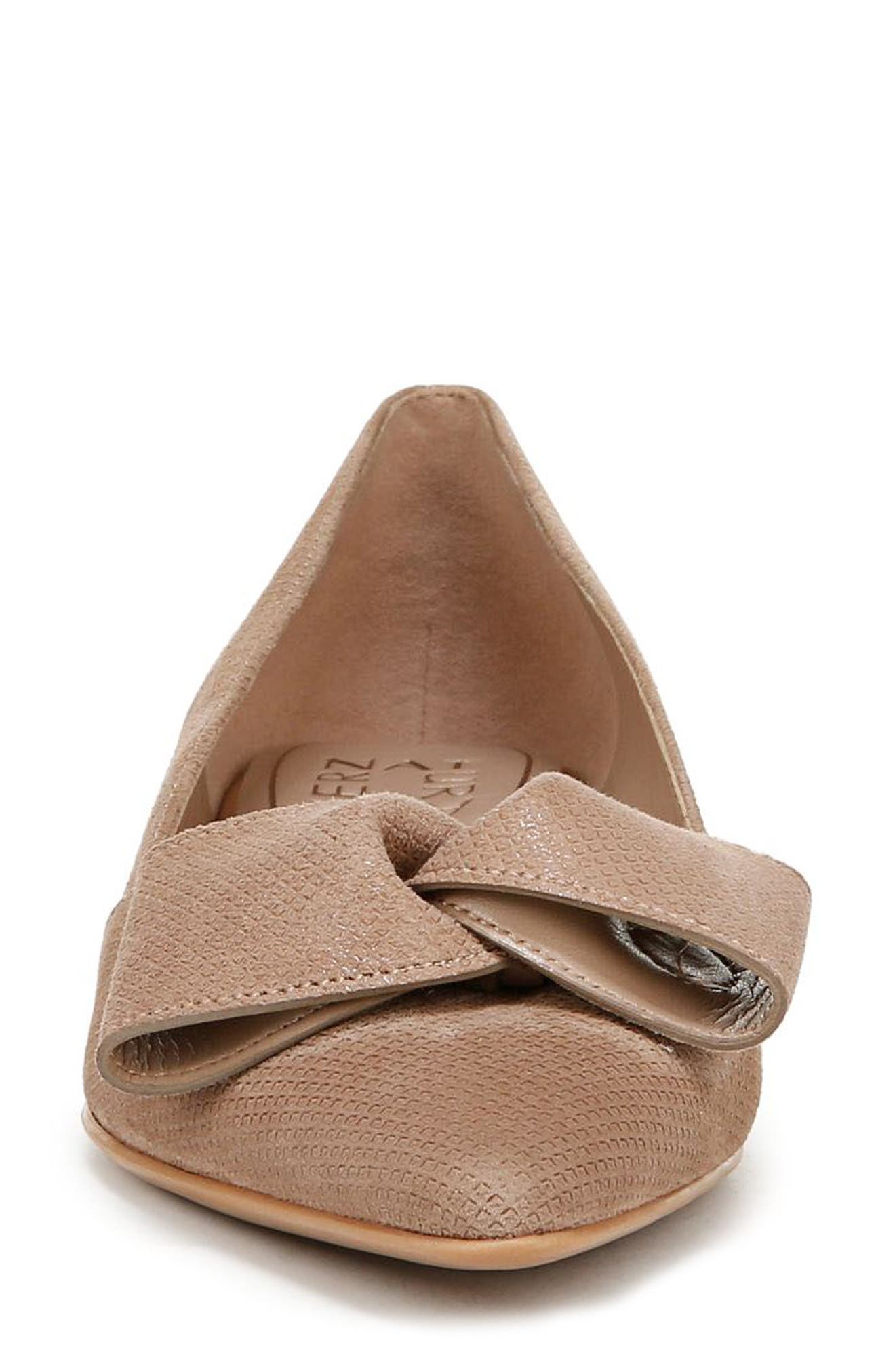 Havana Bow Pointed Toe Flat, Alternate, color, TAUPE