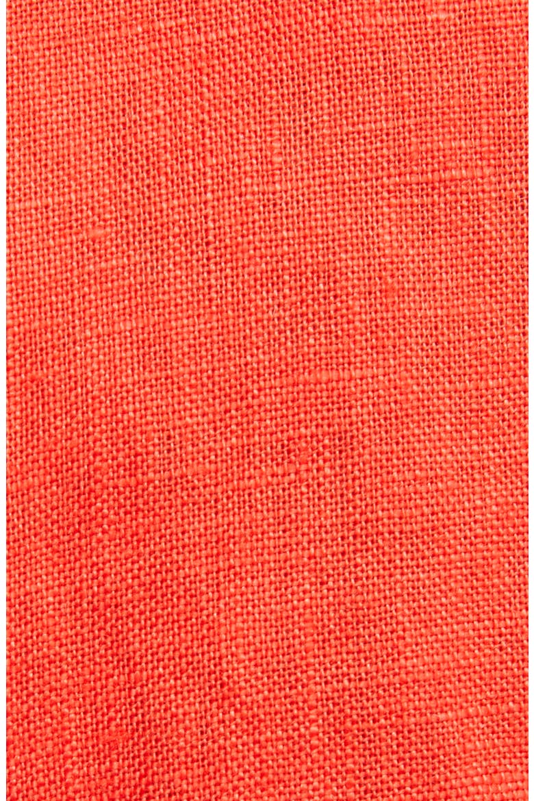 Puff Sleeve Linen Romper, Alternate, color, DARK RED